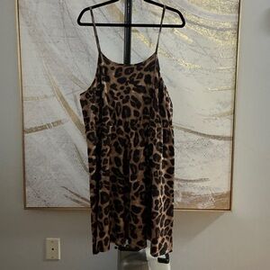 SHEIN Curve Leopard Print Spaghetti Strap Dress